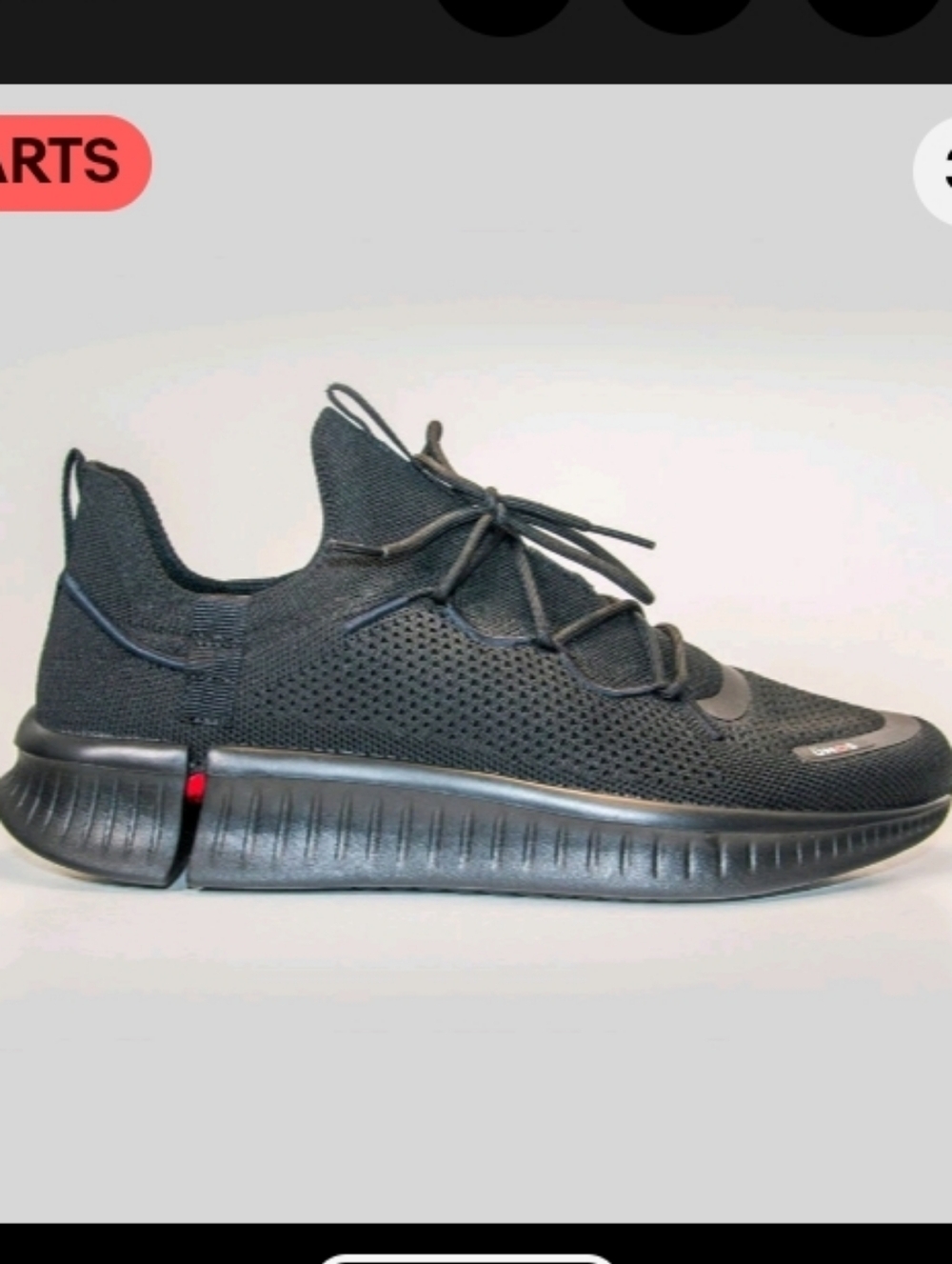New Unisex Unos Lightweight Breathable Black Slip-On Sneakers